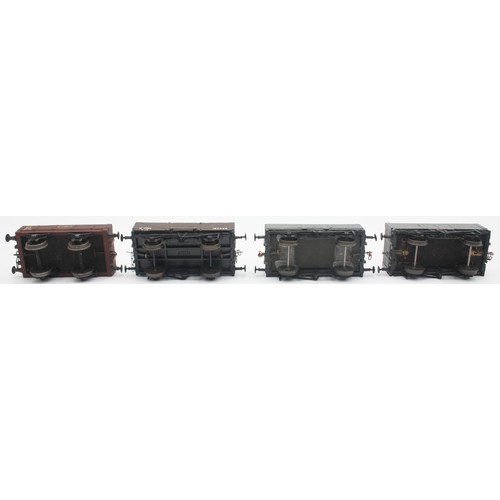 9 - Four O gauge kit built open wagons