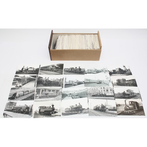 14 - A collection of approximately seven hundred postcard size black and white photographs of steam era E... 