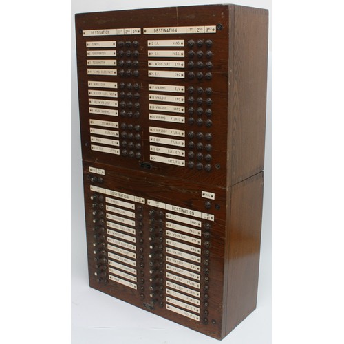 16 - A Southern Railway train control panel/ cabinet for either coloured signal lights or rail points (co... 