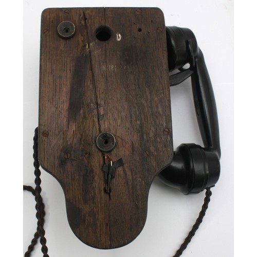 19 - A signal box wall telephone complete with original wiring