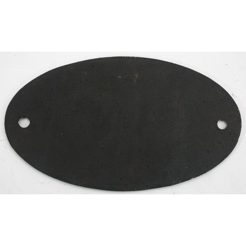 38 - Brass oval locomotive works plate- L.M.S Crewe built 1928, 26cm x 15.