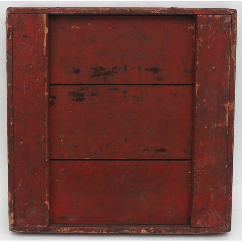 51 - Original red/white wooden sign- 