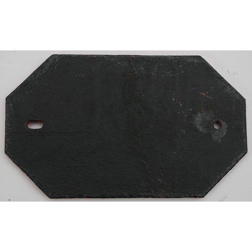 55 - A cast iron wagon owners plate- Esso Petroleum Co Ltd, London SW1 No 3253, 23cm x 14.