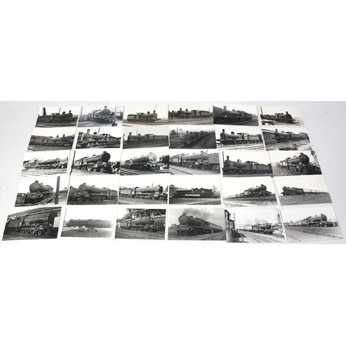 14 - A collection of approximately seven hundred postcard size black and white photographs of steam era E... 