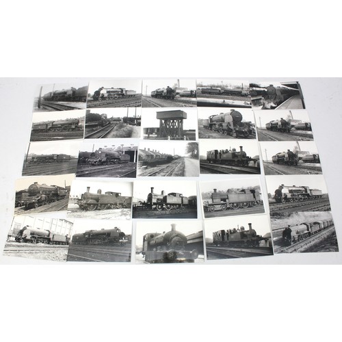 14 - A collection of approximately seven hundred postcard size black and white photographs of steam era E... 