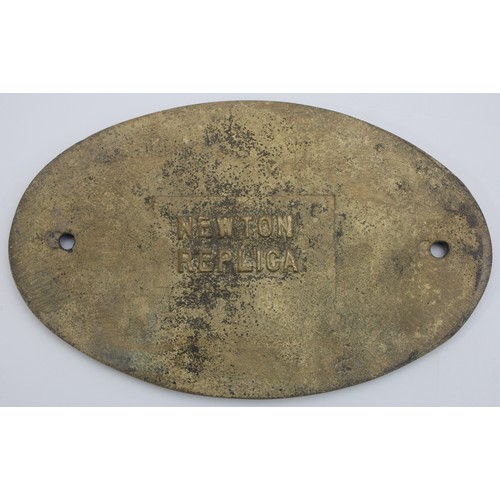 36 - A brass oval replica works plate - Great Central Railway Builders, Gorton Works, Manchester 1913, 26... 