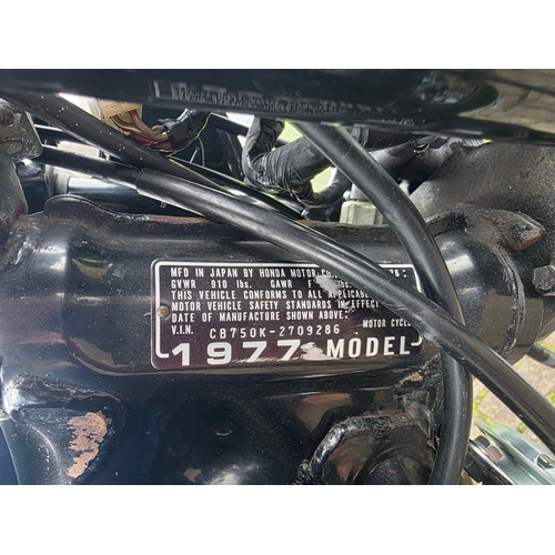 310 - 1976 Honda CB750K, 836cc. Registration number TLJ 521R. Frame number CB750K-2709286. Engine number C... 