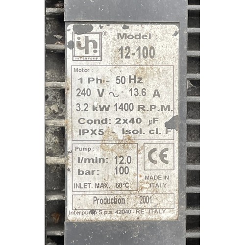 8 - An Interpump TX12 100 industrial pressure washer, 13A 240V, electric, built-in chemical tank and inj... 