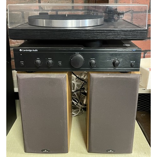 32 - A Link Basik direct drive turntable, together with a Cambridge Audio amplifier, model A5 version 2, ... 