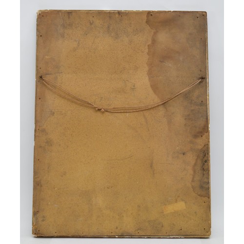 38 - A mid 20th century Halifax Building Society wall hanging plaque, painted plaster featuring Art Deco ... 