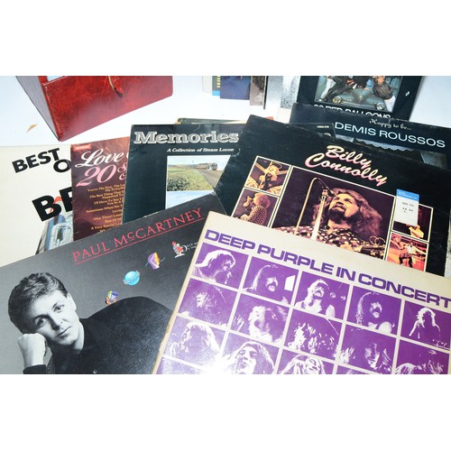 44 - A collection of twenty vinyl LP's, together with two cases of vinyl singles, to include artists, ABB... 