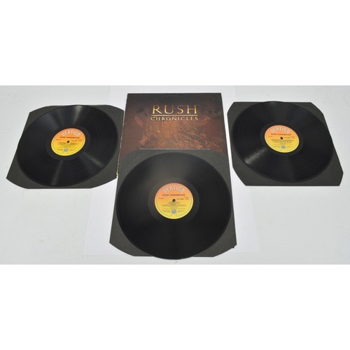 57 - Rush, Chronicles 3xLP, Vertigo, original matrix code 838936-1 crossed out on record 1 and 3, restamp... 