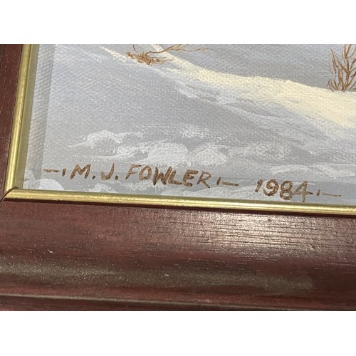 A collection of twelve framed pictures, to include a pair of M.J Fowler ...