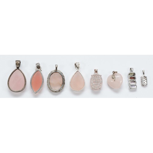 88 - TGGC, two 925 silver gemset pendants, Whitney Kelly, a 925 silver rose quartz pendant, with five 925... 