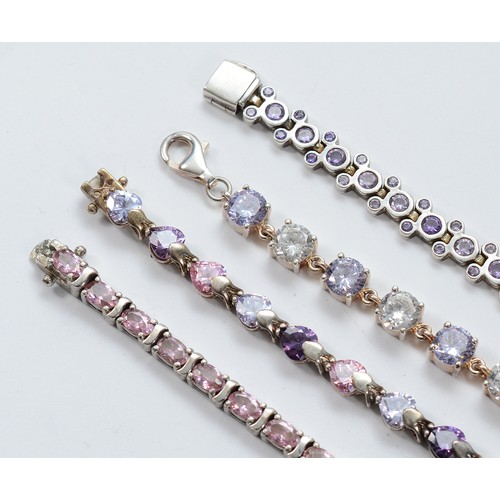 93 - Disney, a 925 silver and cubic zirconia Mickey Mouse bracelet, with three 925 silver and cubic zirco... 