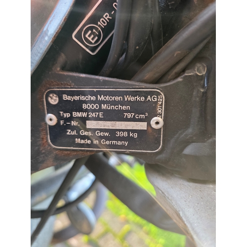 308 - 1984 BMW R80ST, 798cc. Registration number B372 WYR. Frame number 6057611. Engine number 6057611.
So... 