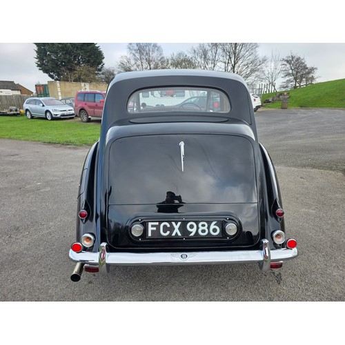 251 - 1951 Bentley Mark VI, 4250cc. Registration number FCX 986. Chassis number B380 LJ. Engine number B19... 