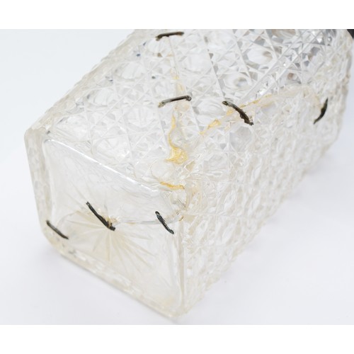 72 - A pair of cut glass decanters with silver collars, Birmingham 1926, by John Grinsell & Sons, one dec... 