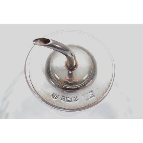 73 - A pair of Scottish silver condiment spoons, Edinburgh 1822, 18gm, together with a cut glass scent bo... 