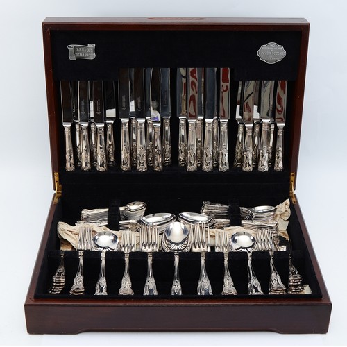 74 - A canteen of Cooper Ludlam silver plated cutlery, for twelve place settings, Kings pattern with diam... 