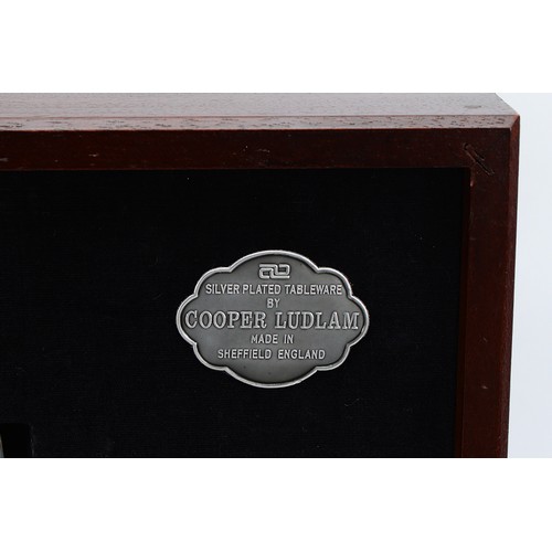 74 - A canteen of Cooper Ludlam silver plated cutlery, for twelve place settings, Kings pattern with diam... 