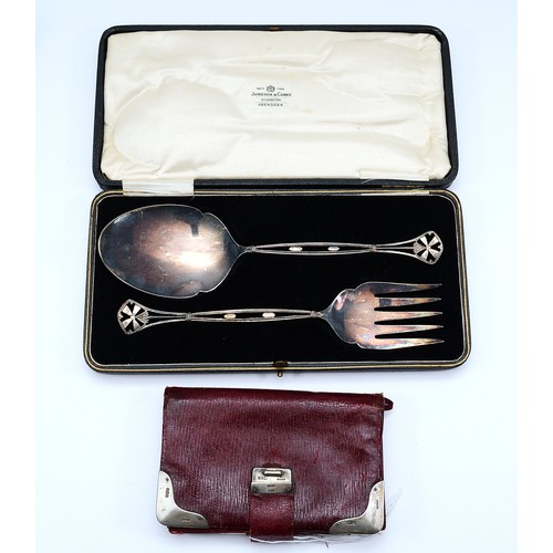 76 - A leather bound note book, having a silver fastening clasp, London 1904, and corners, London 1905, 1... 