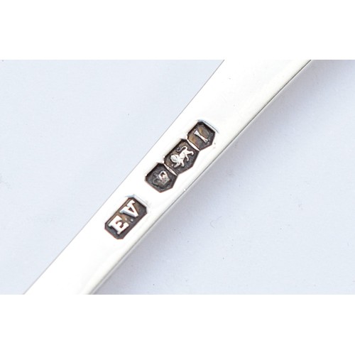 78 - A silver tea strainer, Sheffield 1951, by Viner's Ltd, having pierced bowl and terminal, 43gm, 15cm.