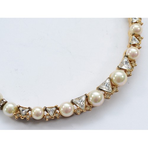101 - Christian Dior, an imitation pearl and gemset necklace, with box, 36g
