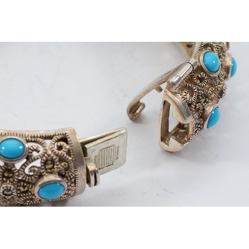 104 - A 925 silver hinged bangle, 60g