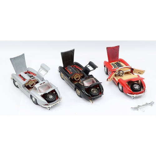 19 - Bburago, Mercedes Benz SL300, convertible, scale 1:8, in red, front bumper and off side head lamp gl... 
