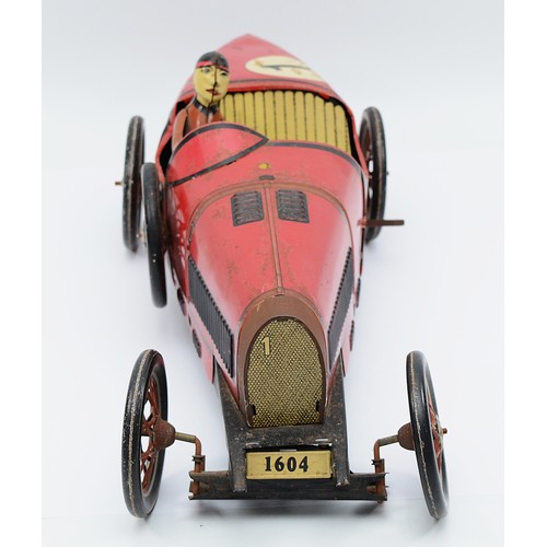 20 - Paya S.C.V.L. (Spanish), lithograph tinplate model of a Grand Prix Bugatti, 47cm