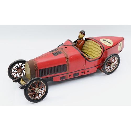 20 - Paya S.C.V.L. (Spanish), lithograph tinplate model of a Grand Prix Bugatti, 47cm