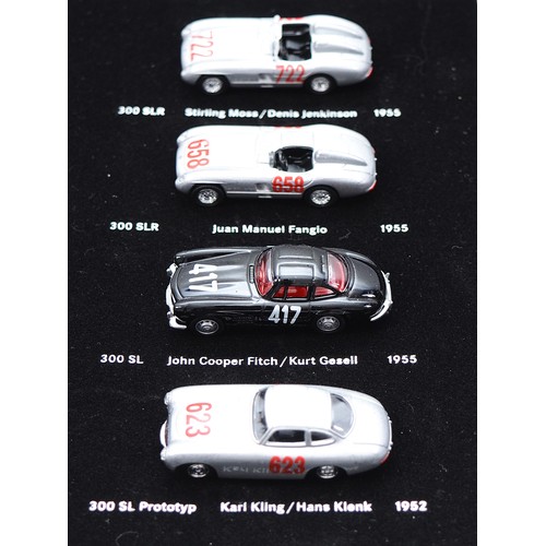 25 - Mercedes Benz, 1000 Miglia, produced to celebrate the 1952 and 1955 races (4 x 300 SL/SLR cars 5cm),... 
