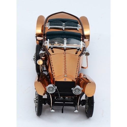 35 - Franklin Mint model 1921 Rolls Royce Silver Ghost boattail, in copper, 1:24 scale.