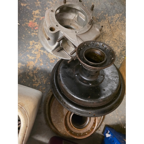A collection of Sunbeam S8 spares, including rear seat, head lamp ...