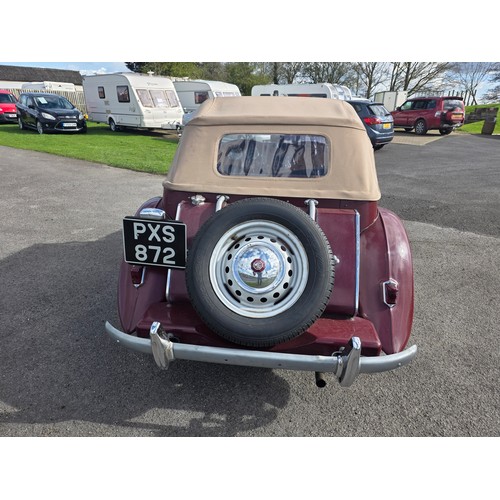 252 - 1952 MG TD, 1250cc. Registration number PXS 872. Chassis number TD/6712. Body Type 22381 Body number... 