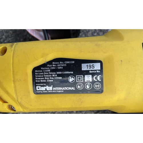 16 - A large collection of tools to include a Makita grinder 9069, a Titan 18V combi drill, a Dewalt Dril... 
