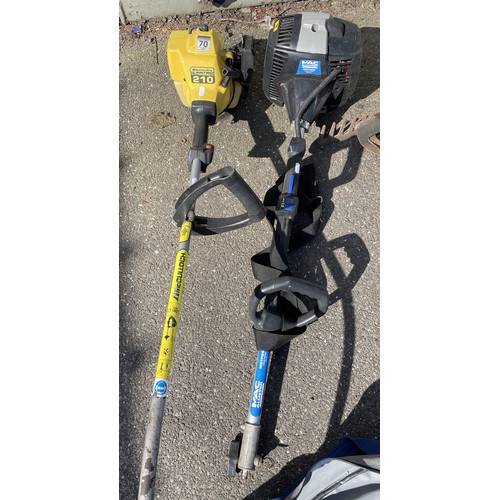 34 - A collection of gardening tools together with, Wickes hop up, a camping gas twin burner cooker, Mccu... 