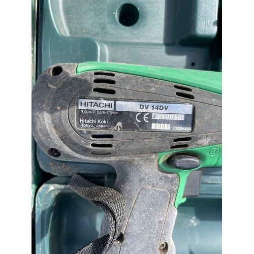 35 - A collection of power tools to include, Bosch grinder, Hitachi circular saw, Clarke jump starter, Hi... 