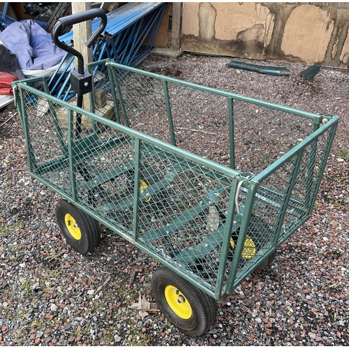 36 - A four wheel steel garden trolley, 97cm x 51cm.