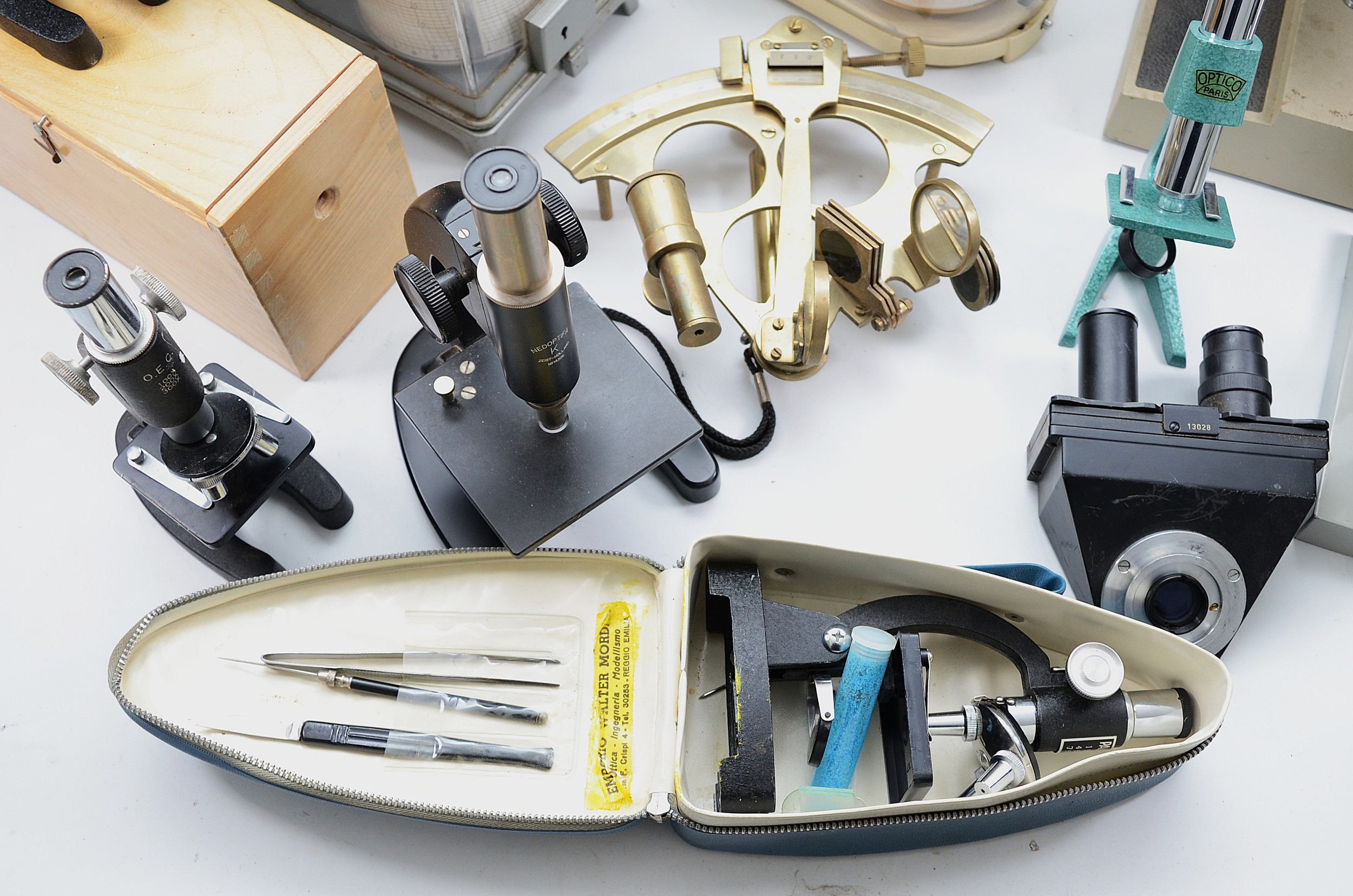 A group of scientific instruments, to include two thermo-hydrographs, a ...