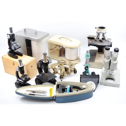 A group of scientific instruments, to include two thermo-hydrographs, a ...