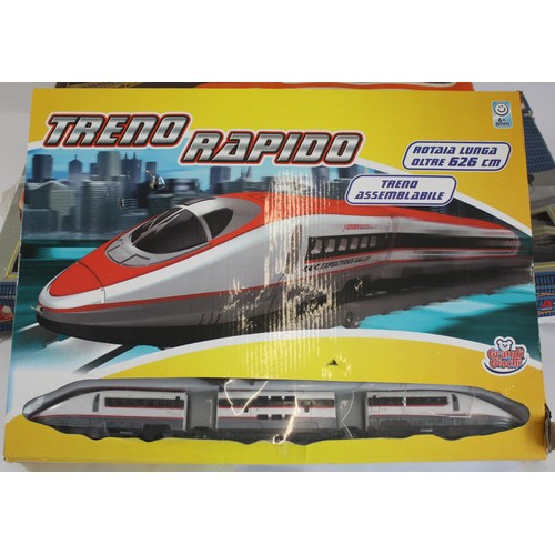19 - A group of five boxed continental model railway sets, together with a battery operated model railway... 