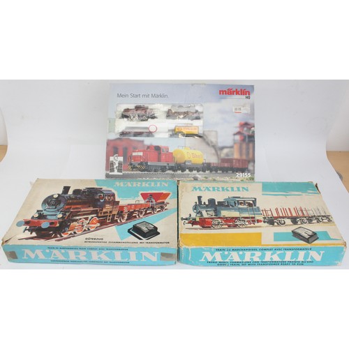 24 - Marklin Germany; Three electric model railway boxed sets, comprising set 2963 (incomplete) set 2911 ... 