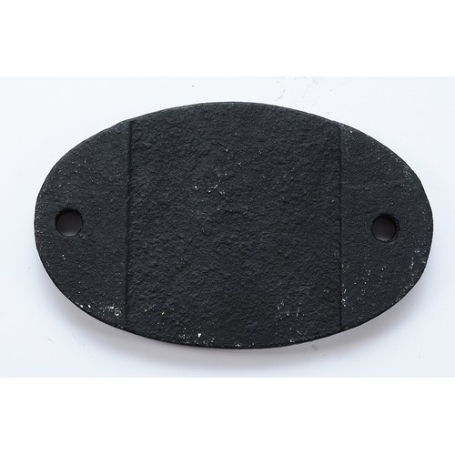 48 - A cast iron oval shed plate- 41C Sheffield (Millhouses)