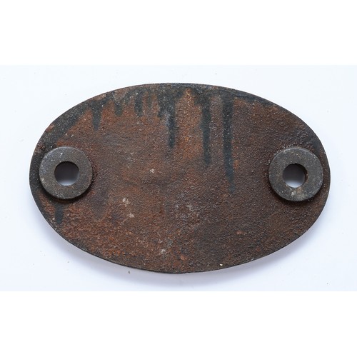 53 - A cast iron oval shed plate- 16B Kirkby-In-Ashfield (Repair to 6)