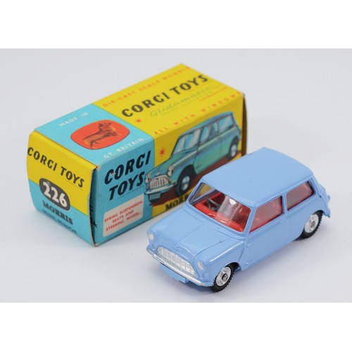 Corgi Toys Morris Mini Minor, No. 226, blue body with red interior