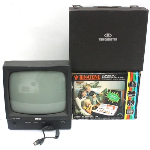 Three gaming related items to include an Amstrad GT65 Monitor, a boxed ...