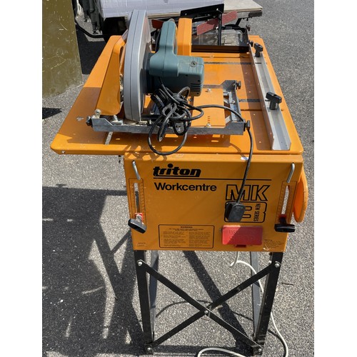 A Triton workcentre MK3 multi use work bench, with a table saw top and ...