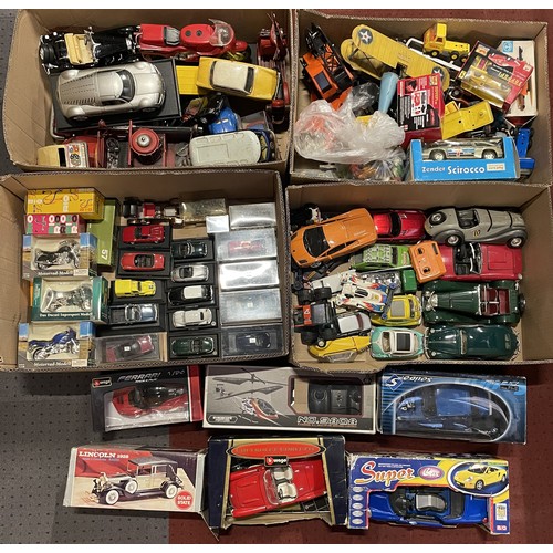 A large collection of vintage model toy vehicles, including a quantity ...